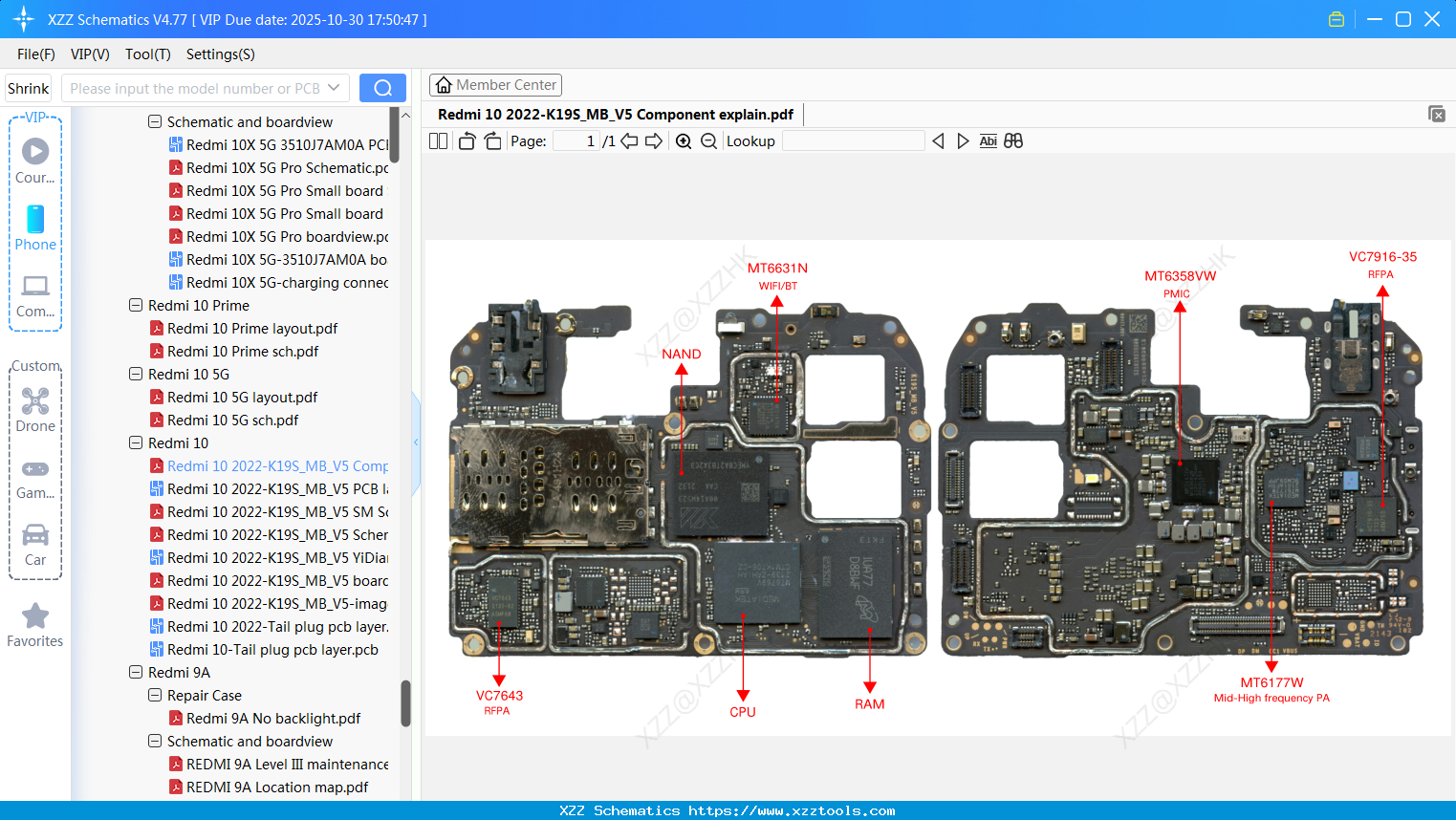 Xiaomi Redmi 10 2022-K19S_MB_V5 Component Explain